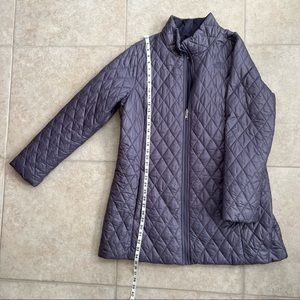 North Face slate blue quilted coat